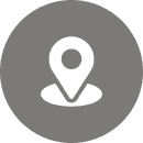Location pin icon on gray background