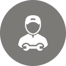 Mechanic icon with wrench silhouette